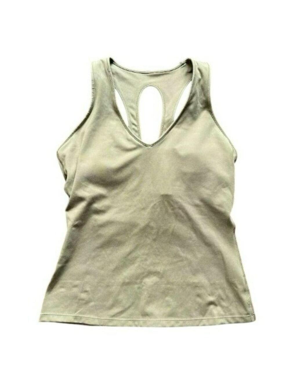 NWOT - Carbon38 Olive Green Cloud Compression Action Razor back Tank top - Large